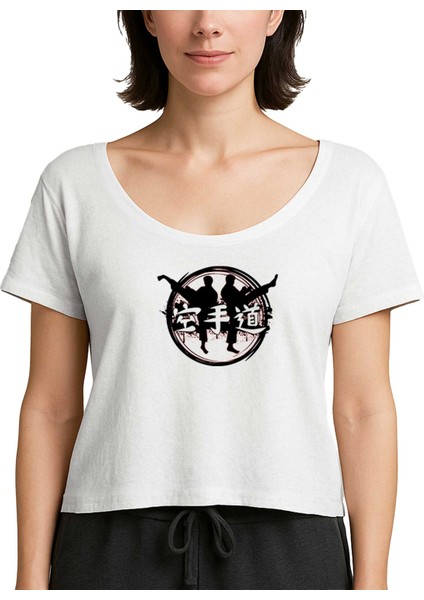 Taekwondo Red Circle Beyaz Kadın Tişört