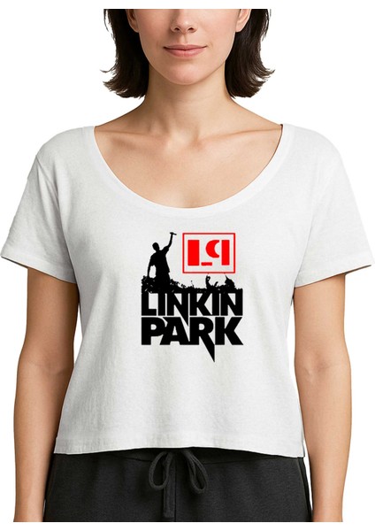 Linkin Park Afiş Beyaz Kadın Tişört