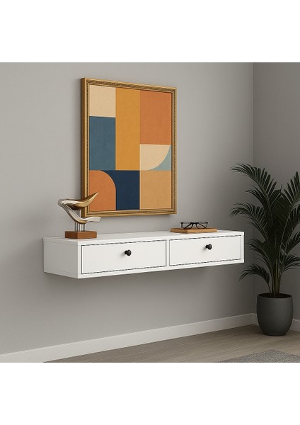 Modern Beyaz 2 Kapaklı Dresuar Dekoratif Antre & Salon Mobilya 100 cm fiyatları