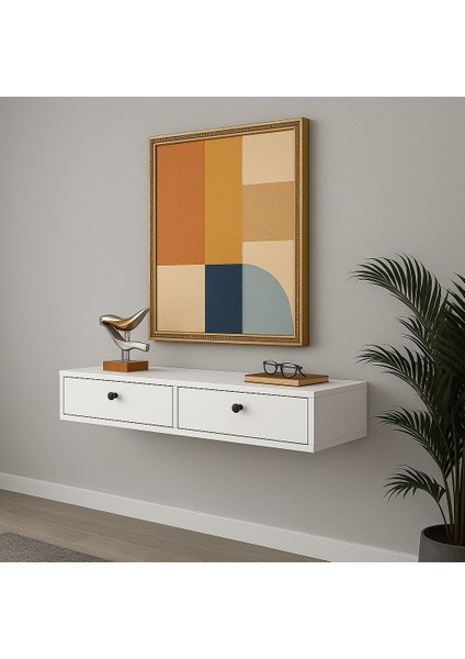 Modern Beyaz 2 Kapaklı Dresuar Dekoratif Antre & Salon Mobilya 100 cm modelleri