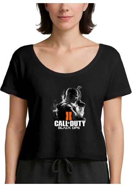 Call Of Black Ops Siyah Kadın Tişört