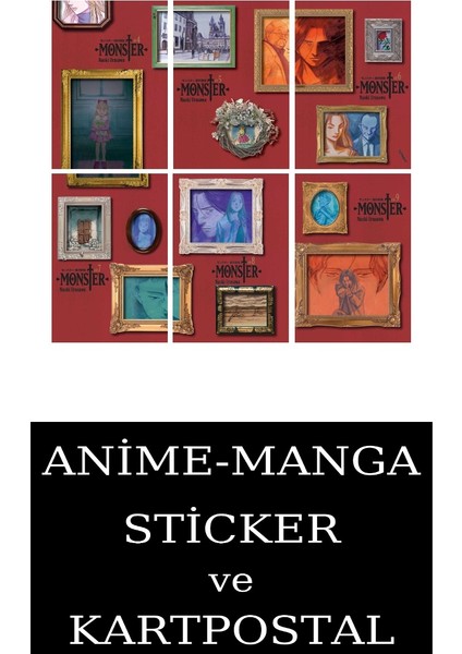 Monster 4-5-6-7-8-9 Manga Seti (6 Kitap) / Anime-Manga Sticker ve Kartpostal Hediye