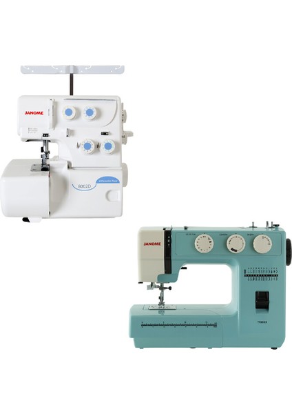8002D Overlok Makinesi ve TR2023 Dikiş Makinesi