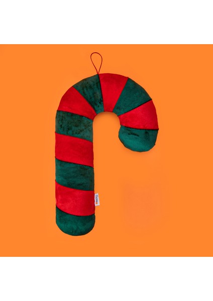 Soft Baston Şeker Figürlü Yastık - Yeşil / Kırmızı - 27X40 cm fiyatları