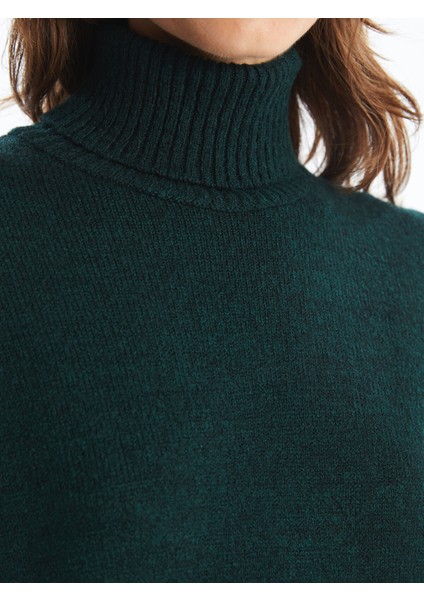 Yeni Sezon Balıkçı Yaka Düz Uzun Kollu Oversize Kadın Triko Elbise modelleri