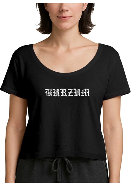 Burzum Logo Yazı Siyah Kadın Tişört