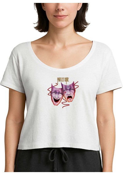 Mötley Crüe Theatre Of Pain Beyaz Kadın Tişört