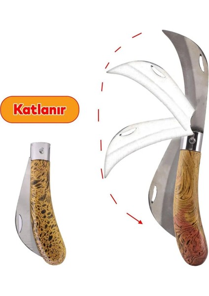 Aşı Bıçağı Eğri Uçlu Bağ Bıçağı Ara Çakı + Aşı Bandı (2’li Set) indirimleri