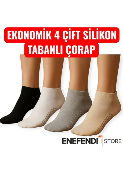 4 Çift Kaydırmaz Unisex Yoga, Pilates, Tavaf Çorabı | Spor Patik Çorap Beyaz|Gri |Siyah |Bej 36-40 indirimleri