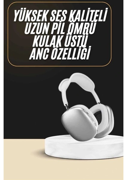 2025 Model Kulak Üstü Kablosuz Bluetooth Kulaklık Gürültü Azalta Uzun Pil