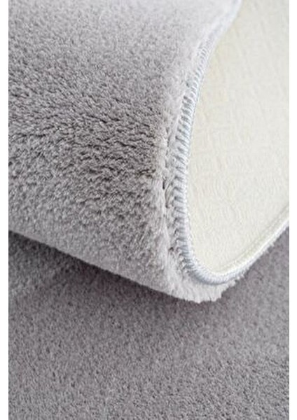 2'li Açık Gri Banyo Halısı Yumuşak Post Peluş Klozet Takımı Makinede YIKANABILIR(60X60 ve 80X80)