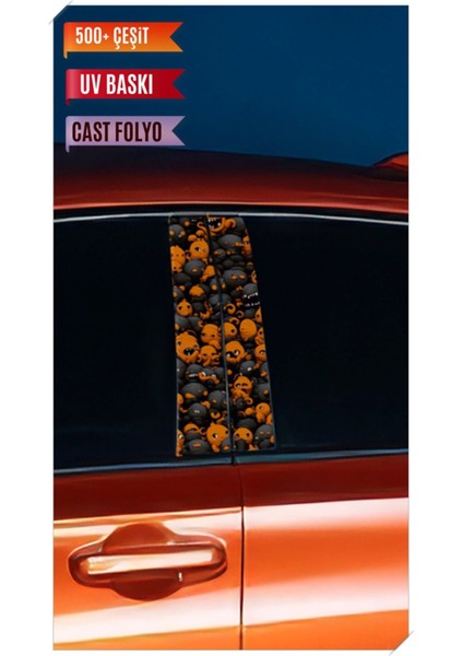 Araç Kapı Direk Kaplama Folyosu Minyonlar Desenli (Sağ Sol Takım) (2 Adet) - 22X50 cm