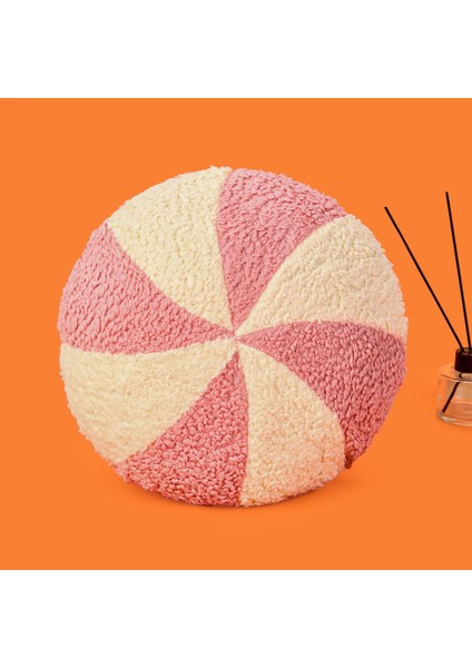 Soft Şeker Figürlü Yastık - Beyaz / Pembe - 35X35 cm modelleri