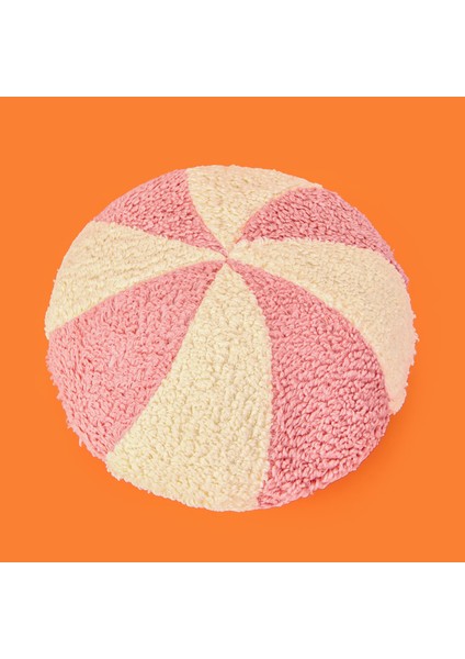 Soft Şeker Figürlü Yastık - Beyaz / Pembe - 35X35 cm fırsatları