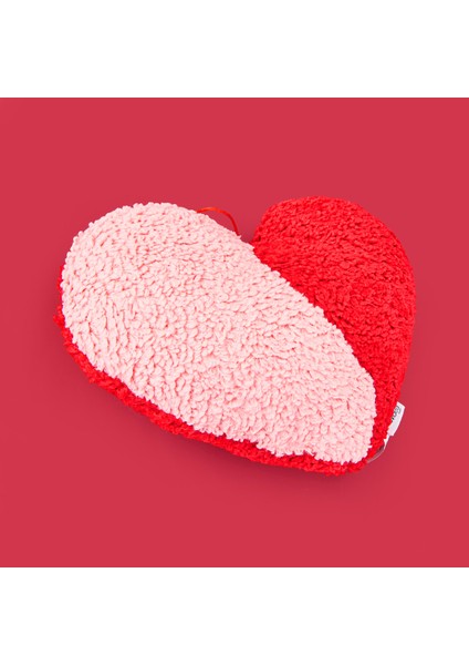 Soft Yinyang Kalp Figürlü Yastık - Pembe / Kırmızı - 33X27 cm modelleri
