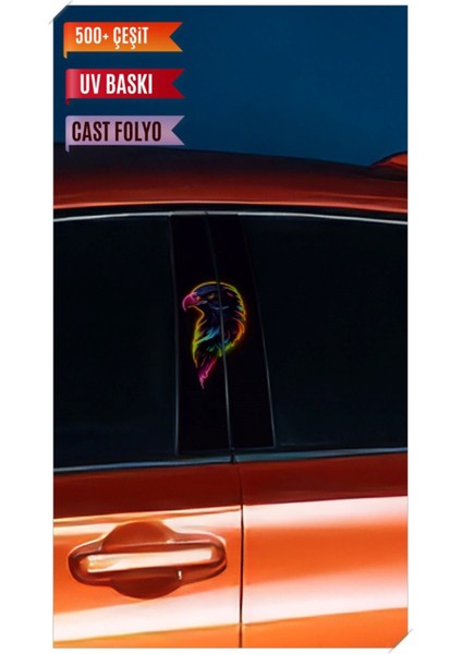 Araç Kapı Direk Kaplama Folyosu Kuş Desenli (Sağ Sol Takım) (2 Adet) - 22X50 cm