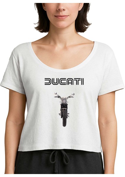 Ducati Scrambler Eıcma Beyaz Kadın Tişört