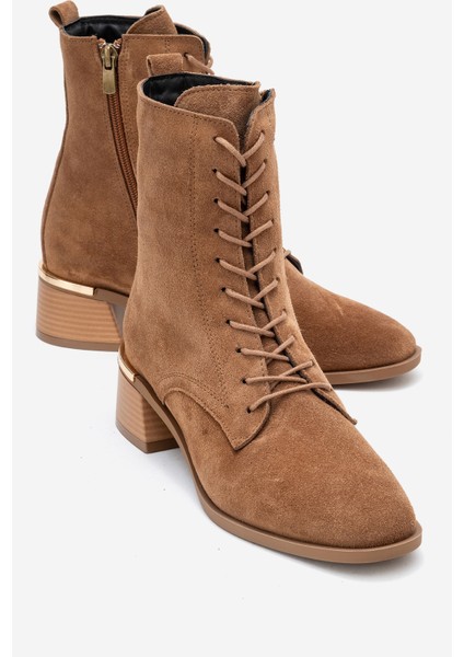 Avıa Toprak Süet Hakiki Deri Hakiki Deri Kadın Kalın Topuklu Bot