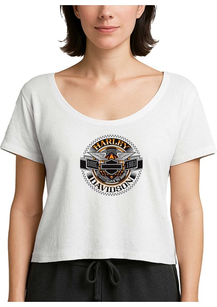 Harley Chopper Motorclothes Beyaz Kadın Tişört