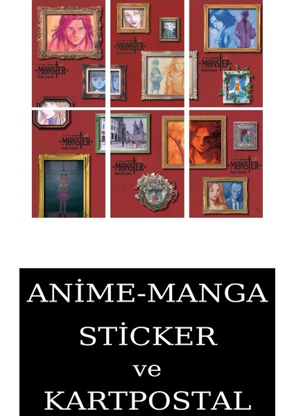 Monster 1-2-3-4-5-6 Manga Seti (6 Kitap) / Anime-Manga Sticker ve Kartpostal Hediye