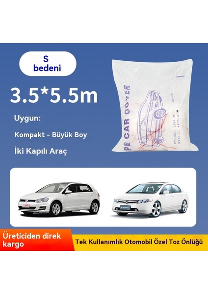 Tek Kullanımlık Araba Giyim Kalınlaştırılmış Araba Kapağı Güneş, Yağmur ve Toz Geçirmez Plastik Şeffaf Araba Giyim (5 Paket) (Yurt Dışından)