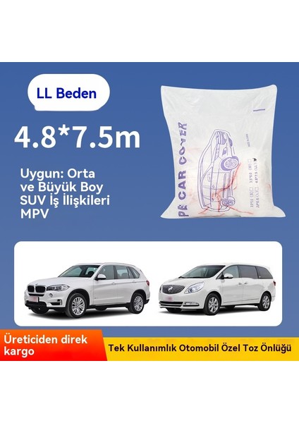 Tek Kullanımlık Araba Giyim Kalınlaştırılmış Araba Kapağı Güneş, Yağmur ve Toz Geçirmez Plastik Şeffaf Araba Giyim (5 Paket) (Yurt Dışından)