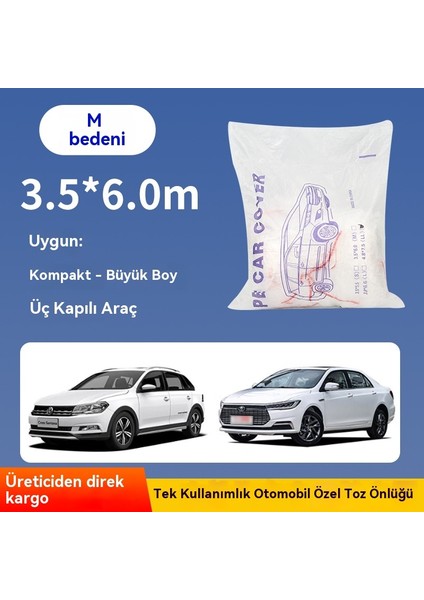 Tek Kullanımlık Araba Giyim Kalınlaştırılmış Araba Kapağı Güneş, Yağmur ve Toz Geçirmez Plastik Şeffaf Araba Giyim (5 Paket) (Yurt Dışından)