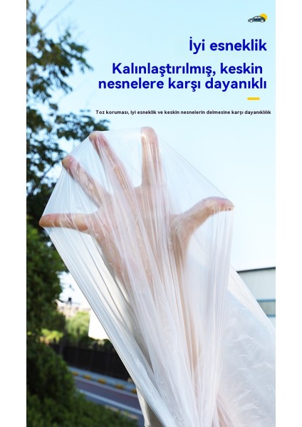 Tek Kullanımlık Araba Giyim Kalınlaştırılmış Araba Kapağı Güneş, Yağmur ve Toz Geçirmez Plastik Şeffaf Araba Giyim (5 Paket) (Yurt Dışından) fiyatları