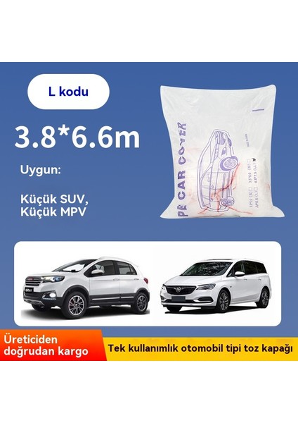 Tek Kullanımlık Araba Giyim Kalınlaştırılmış Araba Kapağı Güneş, Yağmur ve Toz Geçirmez Plastik Şeffaf Araba Giyim (5 Paket) (Yurt Dışından)
