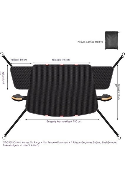 Araba Kar Kalkanı Kalınlaştırılmış ve Uzatılmış Ön Cam Yeni Enerji Aracı Kış Güneş Kalkanı Kar Kalkanı Antifriz (Yurt Dışından)