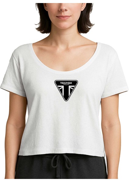 Triumph Motorcycles Ltd Beyaz Kadın Tişört