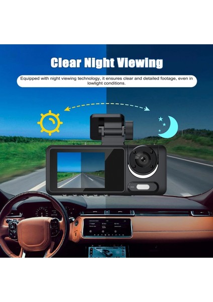 Y15 Çift Lensli Full Hd 1080P Araç Içi Kamera Dvr 170 Geniş Açı G-Sensör, Döngü Kaydı, Gece Görüşü fırsatları