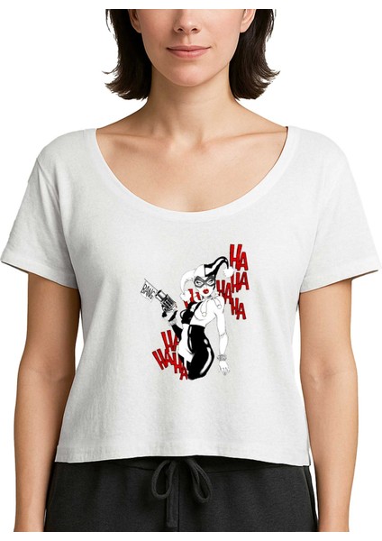Harley Quinn Bang Beyaz Kadın Tişört