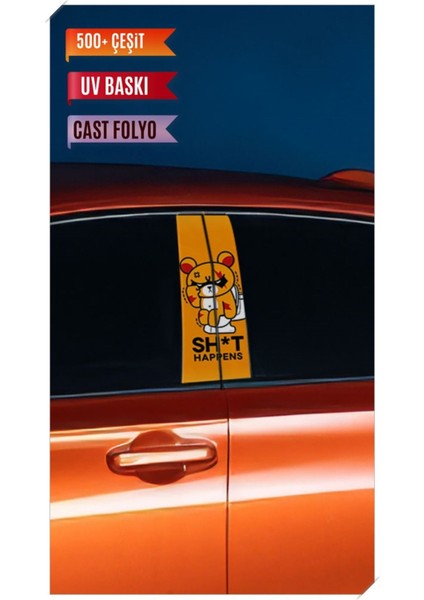 Araç Kapı Direk Kaplama Folyosu Desenli (Sağ Sol Takım) (2 Adet) - 22X50 cm