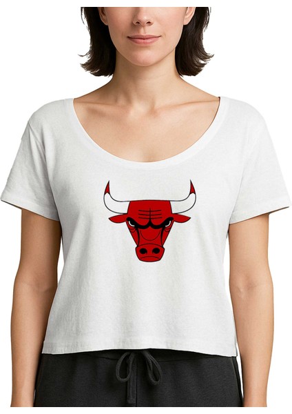 Chicago B. Logo Beyaz Kadın Tişört