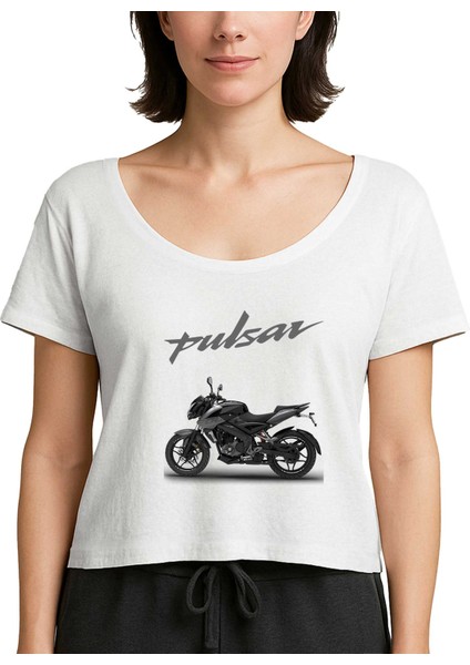 Pulsar NS200 Moto Beyaz Kadın Tişört