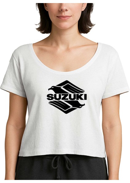 Suzuki Intruder Beyaz Kadın Tişört