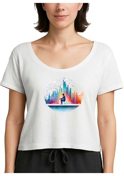 Middleware Beyaz Kadın Tişört