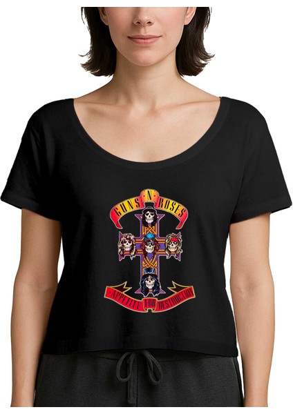 Guns N Roses Appetite For Destruction Siyah Kadın Tişört