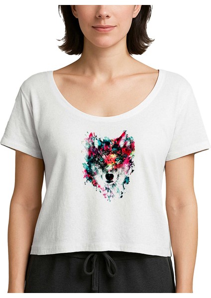 Wolf Color Beyaz Kadın Tişört
