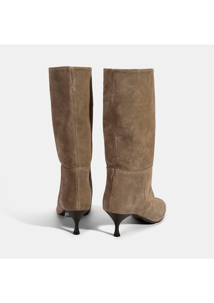 Kadın Vizon Ince Topuklu Süet Bot