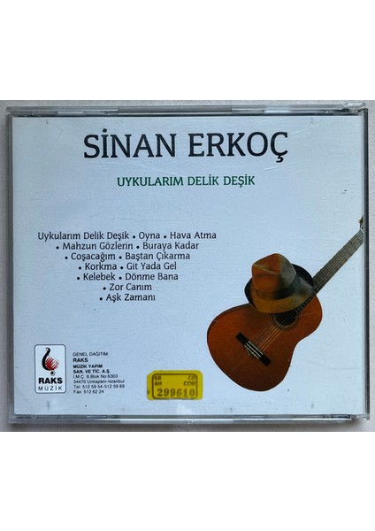 Sinan Erkoç Uykularım Delik Deşik CD (Orijinal 1993 Dönem Baskı Cd) fiyatları