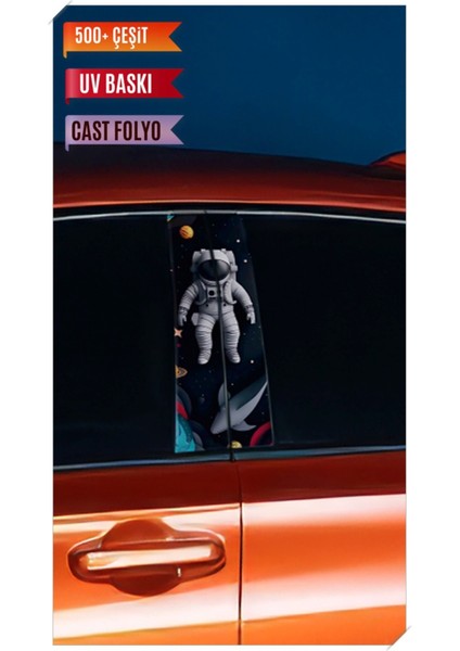 Araç Kapı Direk Kaplama Folyosu Desenli (Sağ Sol Takım) (2 Adet) - 22X50 cm