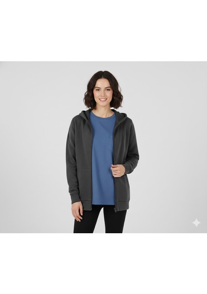 Kapüşonlu Cepsiz Fermuarlı Sweatshirt fiyatları