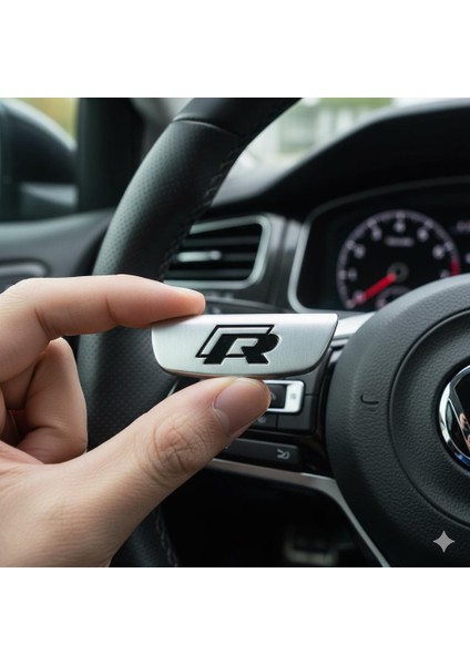 Premium R Direksiyon Logosu R Logo Nikel-Siyah Renk