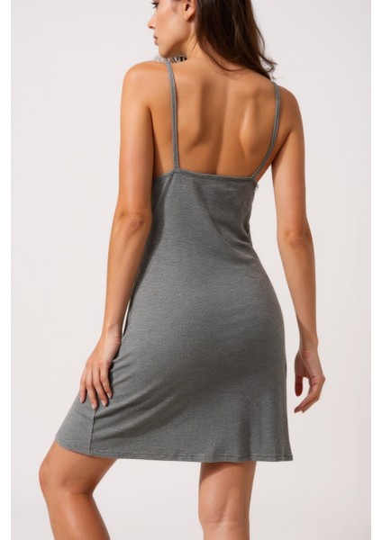 Kadın Gri Ip Askılı Penye Gecelik – Modern ve Şık Tasarım fiyatları