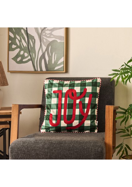 Soft Joy Kırlent - Ekru / Yeşil - 45X45 cm