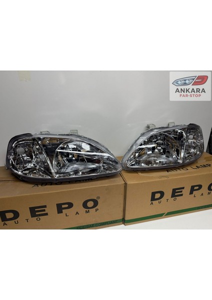 Honda Civic Ies Makyajlı Kasa Sedan 1999-2001 Far Lambası Sağ-Sol Takım (Makyajlı Kasa-2 Far-Depo Marka) modelleri