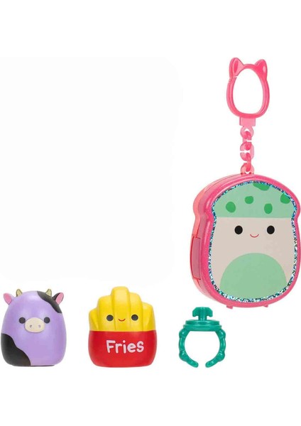 Squishmallows Squish-A-Longs Klipsli Çanta Süsü ve 3 Figür + Yüzük Sürpriz Paket S1 - Mantar Malcolm fiyatları