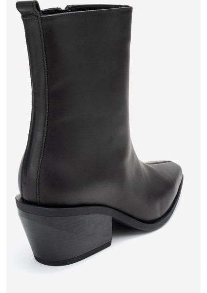 Lexıa Siyah Cilt Hakiki Deri Kadın Western Bot indirimleri